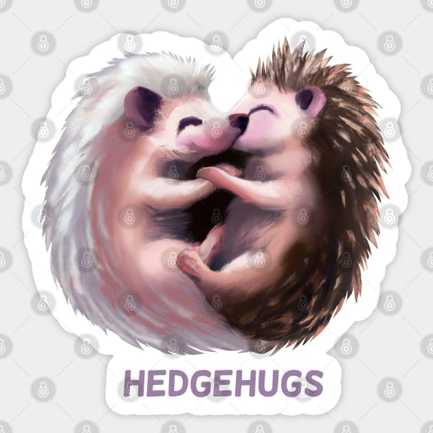 Hedgehugs hedgehog cute pun funny animal love graphic Hugs Sticker by dramabite